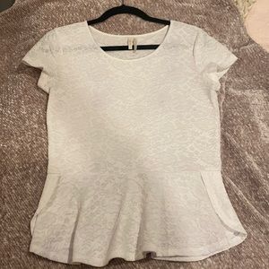 Floral lace peplum top